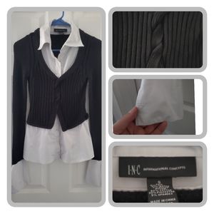 BLACK AND WHITE SWEATER /SHIRT COMBO